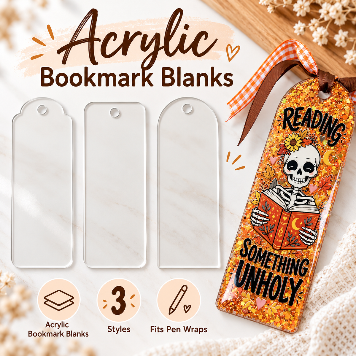 Cozy Acrylic Bookmark Blanks Collection