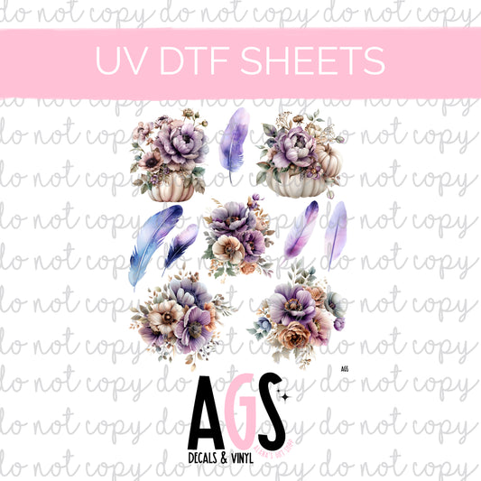 UV DTF SHEET Lavender Pumpkins