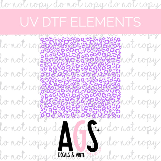 UV DTF- 063 Purple Leopard Print Large