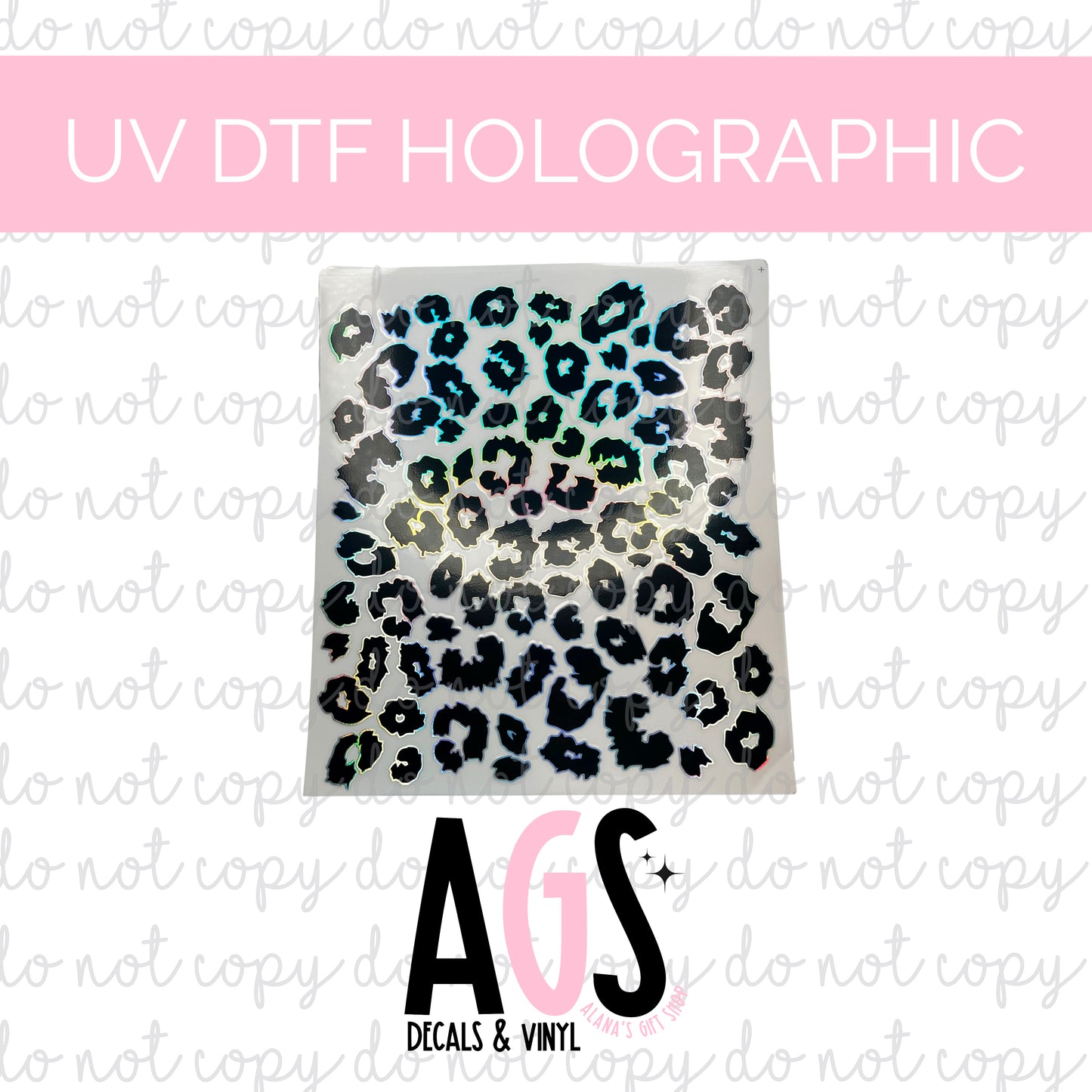 UV DTF SHEET HOLOGRAPHIC- Leopard