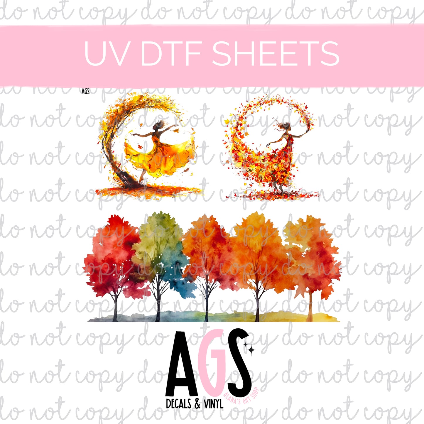 UV DTF SHEET- Fall Trees