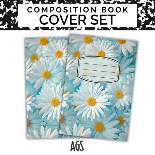 COMPOSITION NOTEBOOK COVER SET - 038 White Daisies