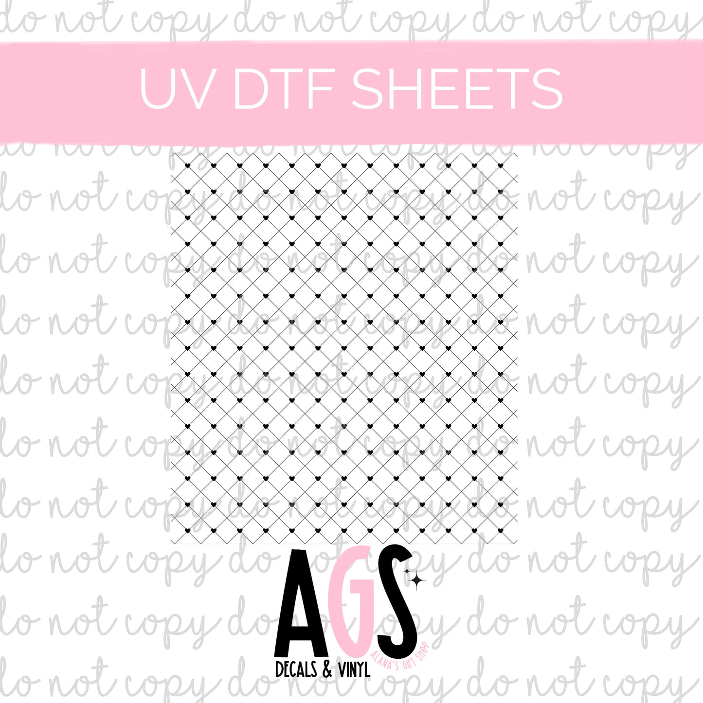 UV DTF SHEET - Heart Lattice