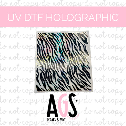 UV DTF SHEET HOLOGRAPHIC- Zebra