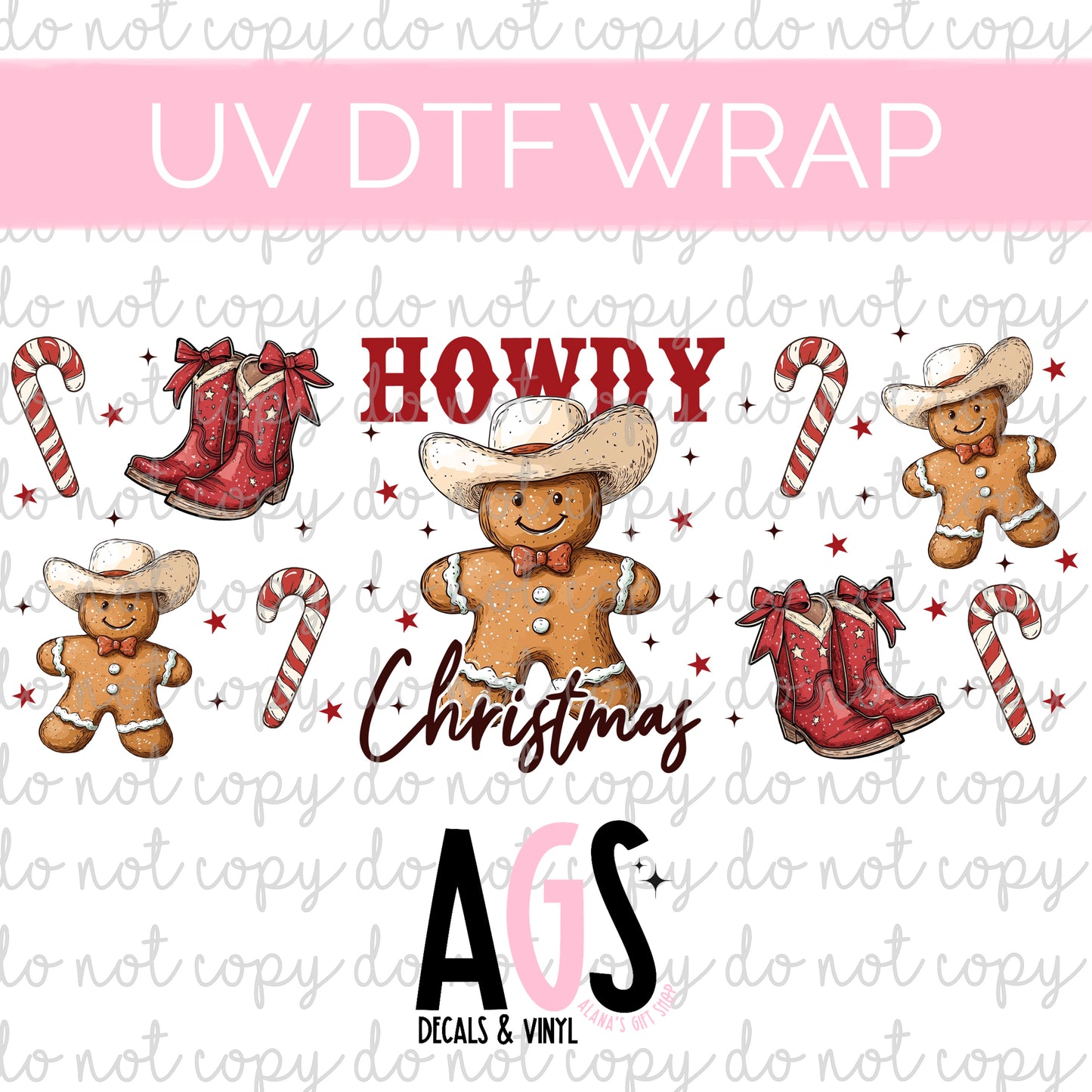 UV DTF WRAP 111 Howdy Gingerbread