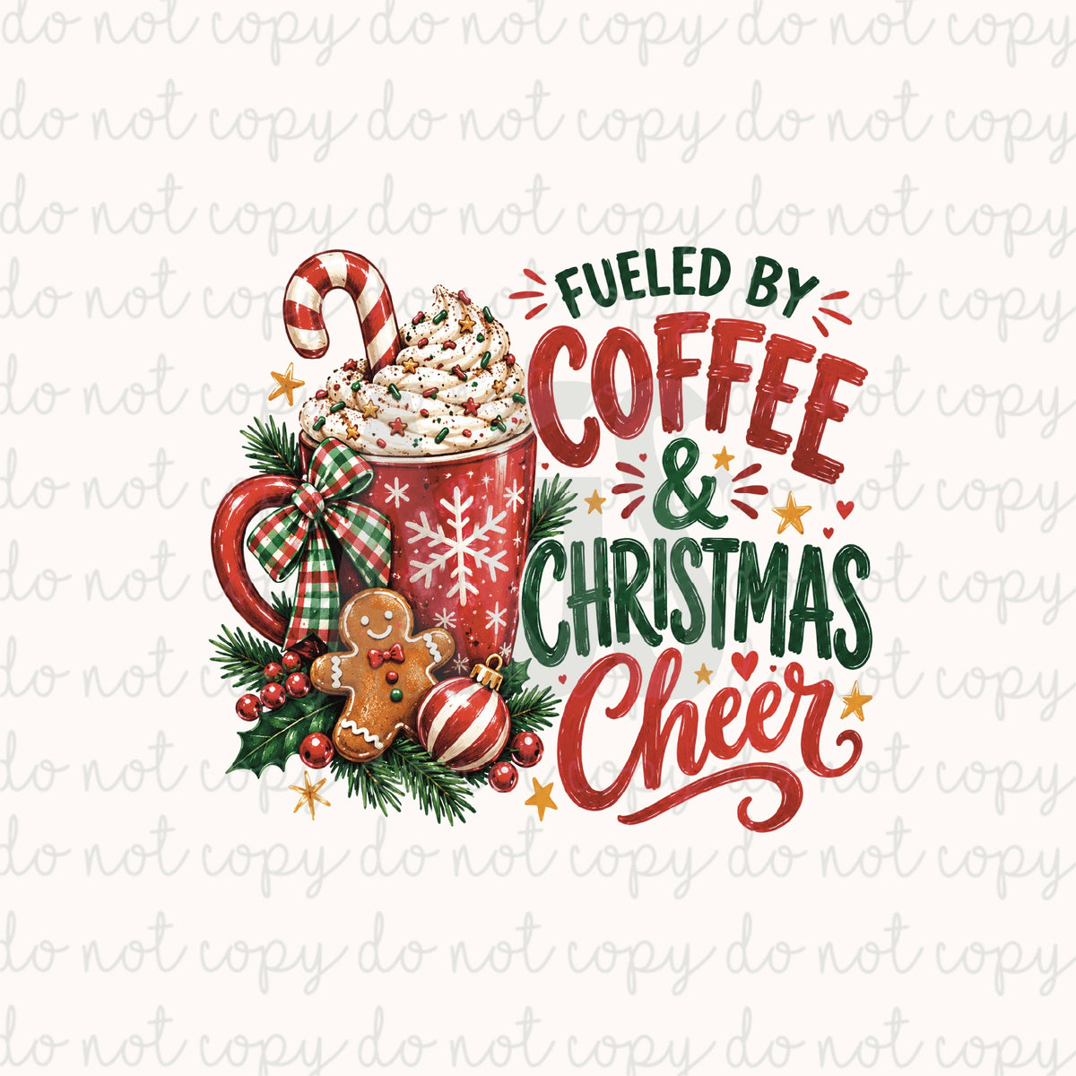 DECAL 291 Fueled By Coffee & Christmas Cheer