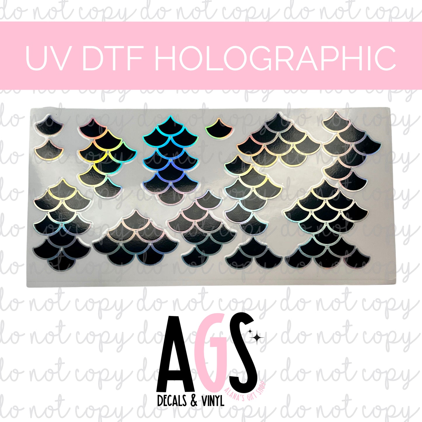 UV DTF HOLOGRAPHIC WRAP- Mermaid Scales