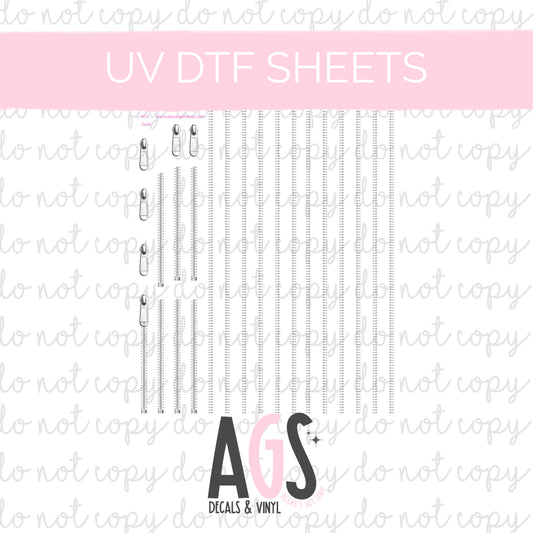 UV DTF SHEET 038 Zipper Element Silver