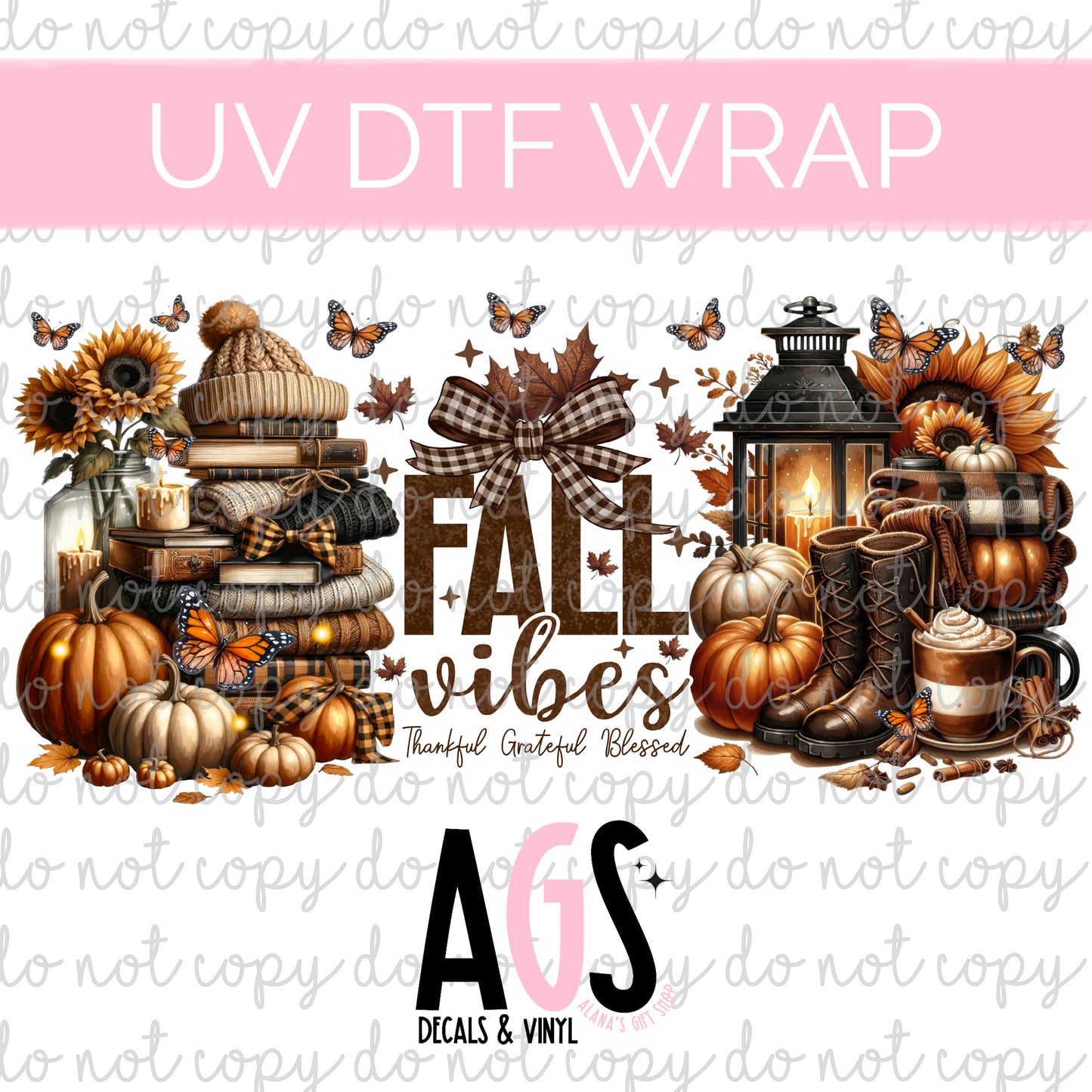 UV DTF WRAP 167 Fall Vibes With Lantern