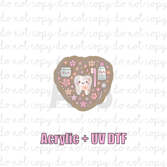 ACRYLIC + UVDTF 06 Dental Heart