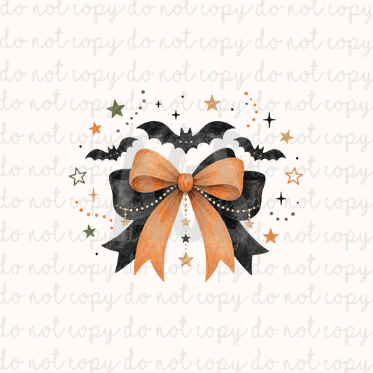 DECAL 259 Bats & Orange Bow