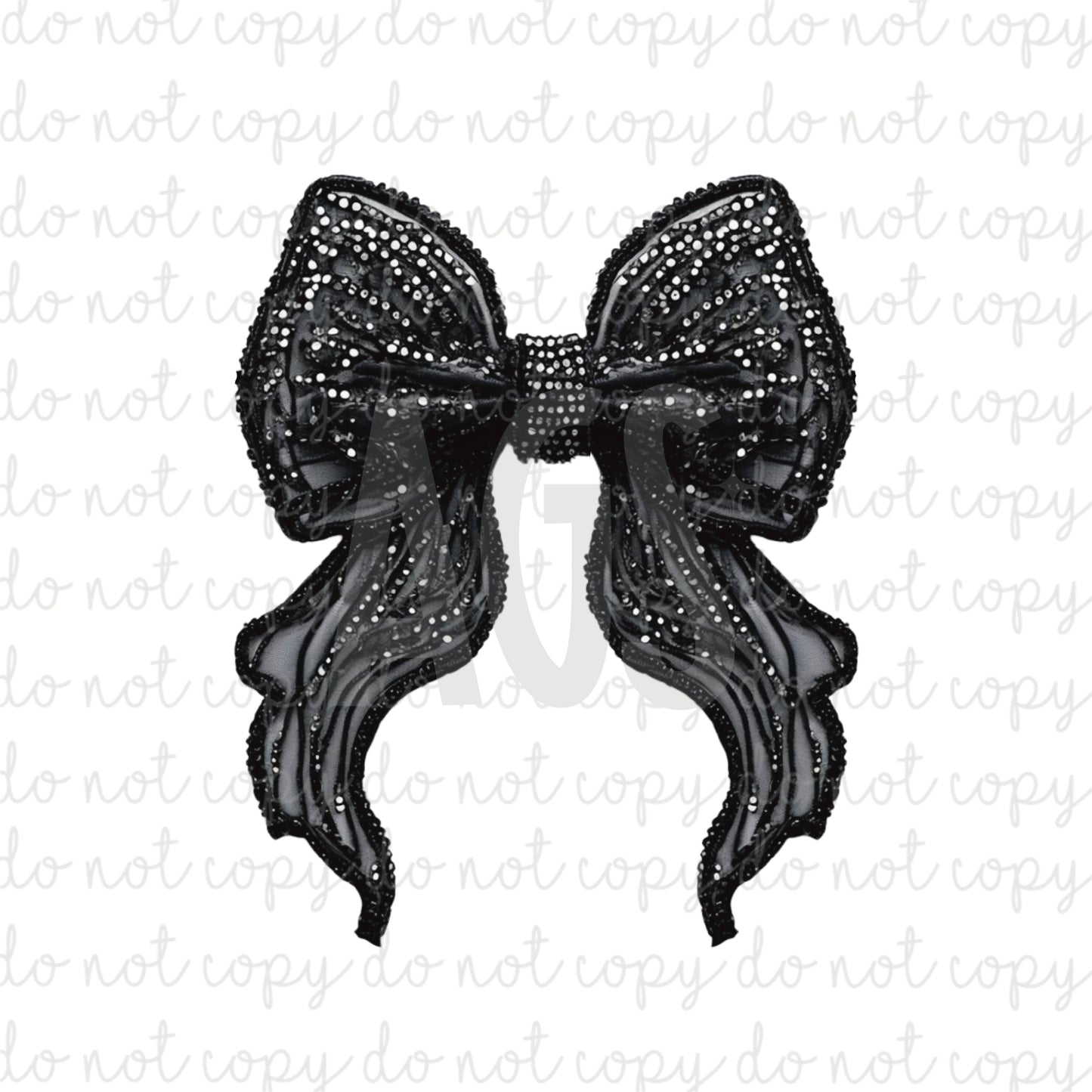 DECAL 068 Black Glitter Bow