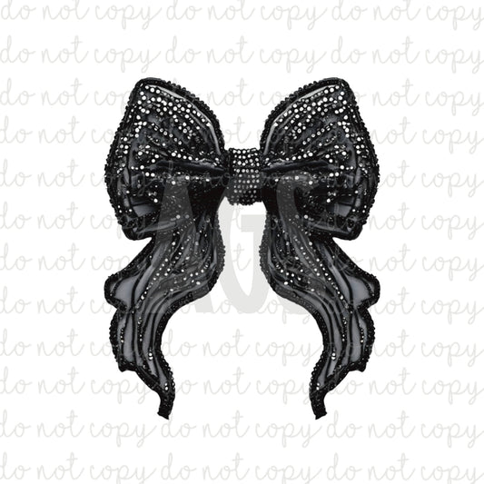 DECAL 068 Black Glitter Bow
