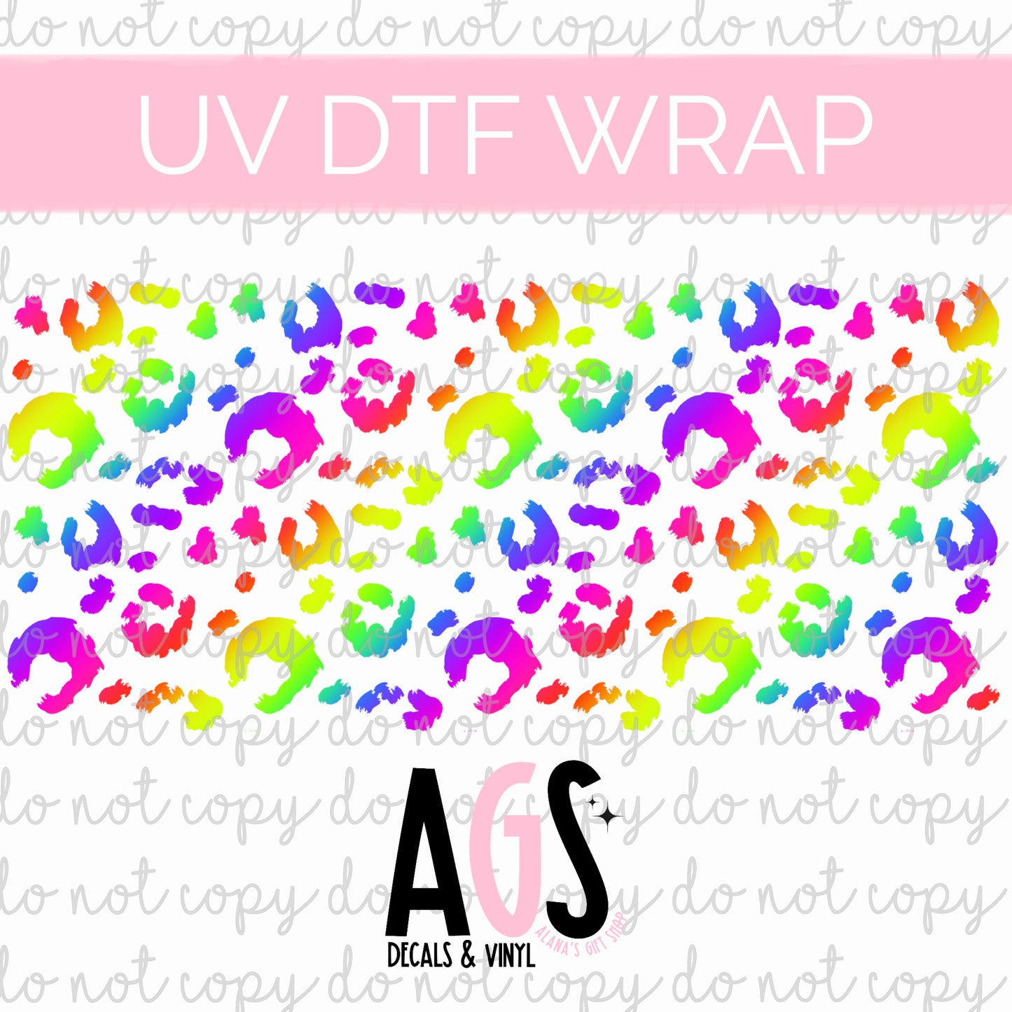 UV DTF WRAP 130 Rainbow Leopard