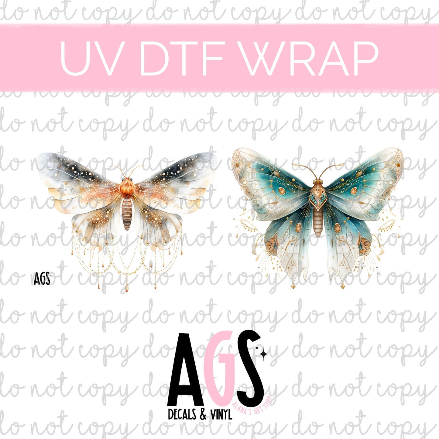 UV DTF WRAP-057 Dreamy Moths 2