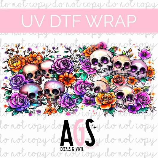 UV DTF WRAP 154 Bright Skulls