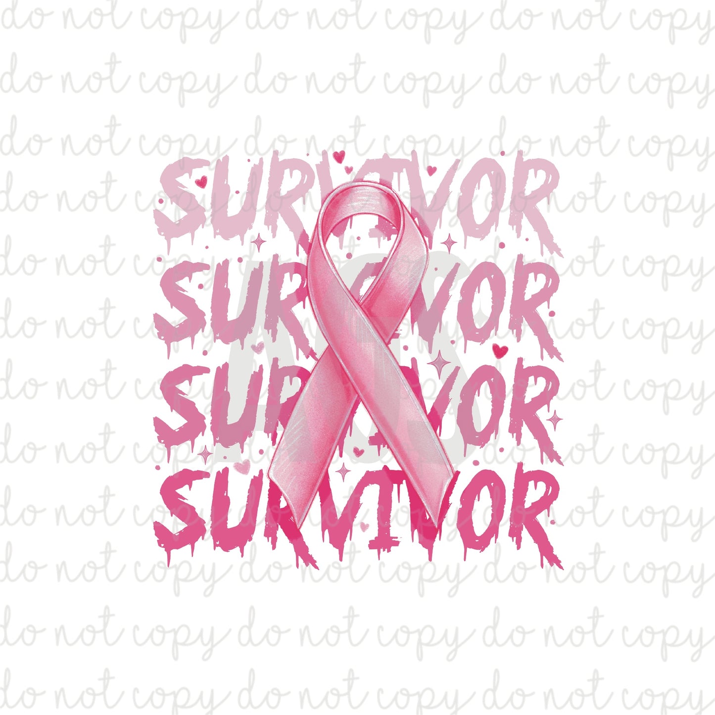 DECAL 038 Survivor Breast Cancer Ribbon