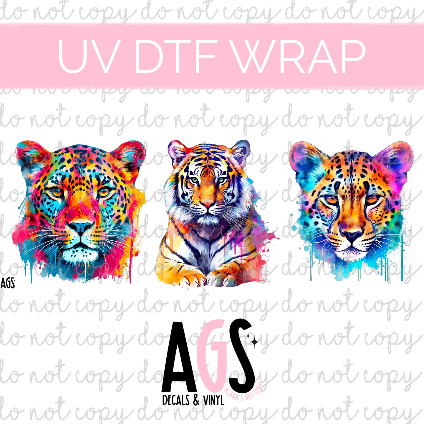 UV DTF WRAP-059 Rainbow Leopard Tiger