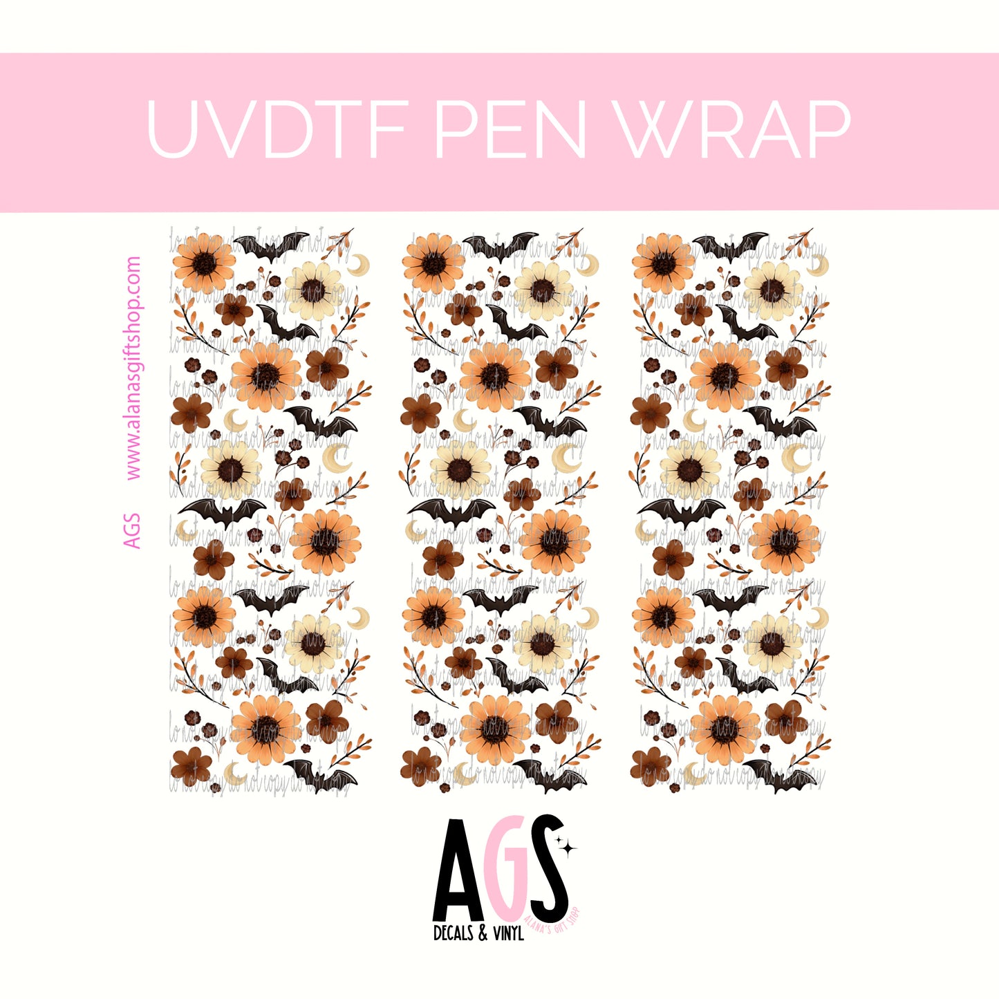 PEN WRAP 077 Bat Floral