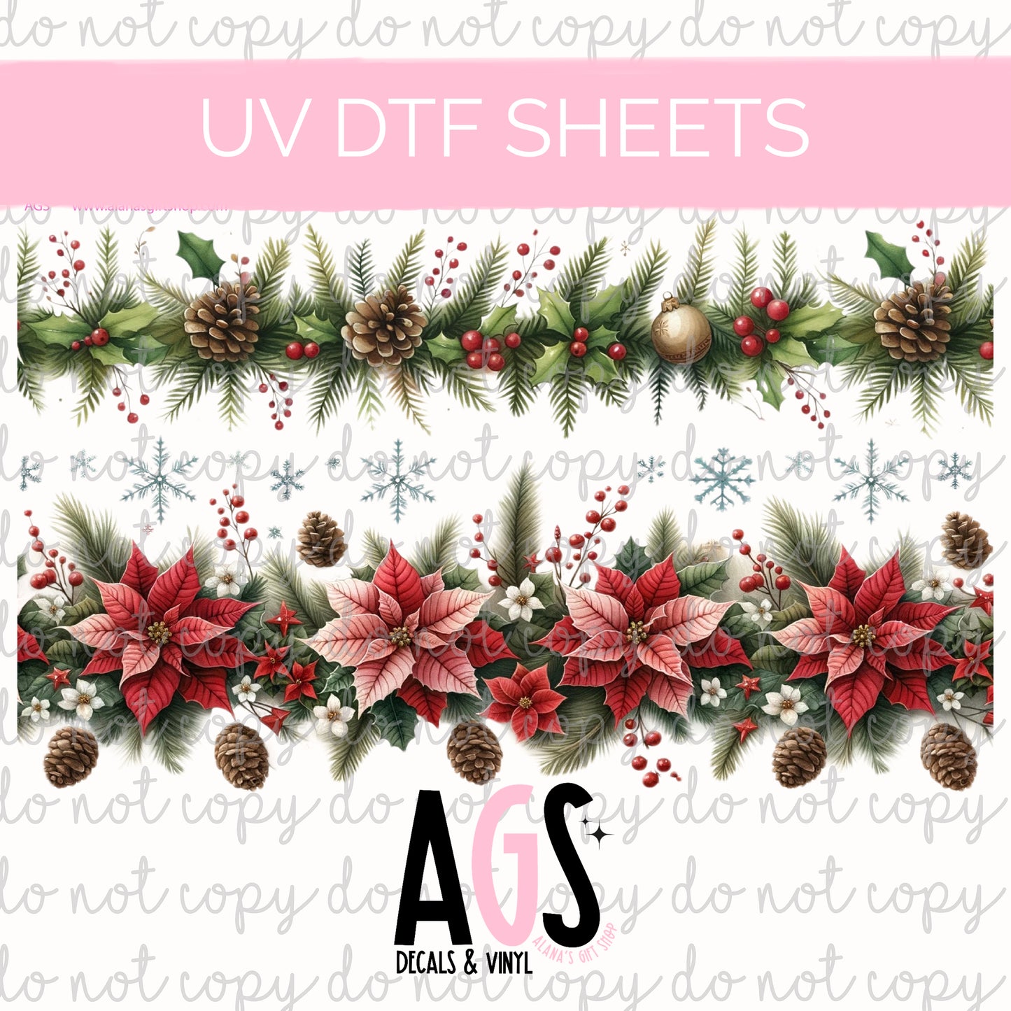 UV DTF SHEET 041 Holiday Garland
