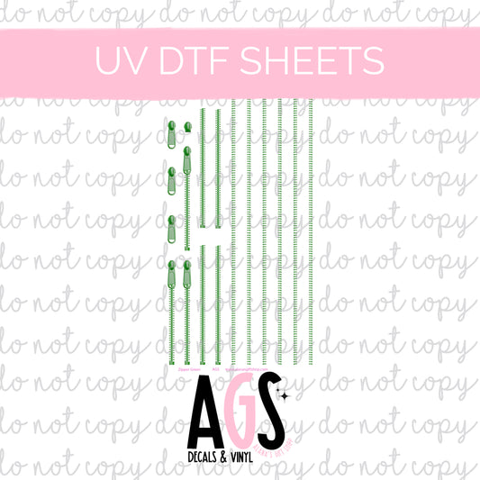 UV DTF SHEET 025 Zipper Element Green
