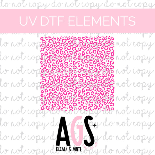 UV DTF- 062 Pink Leopard Print Large