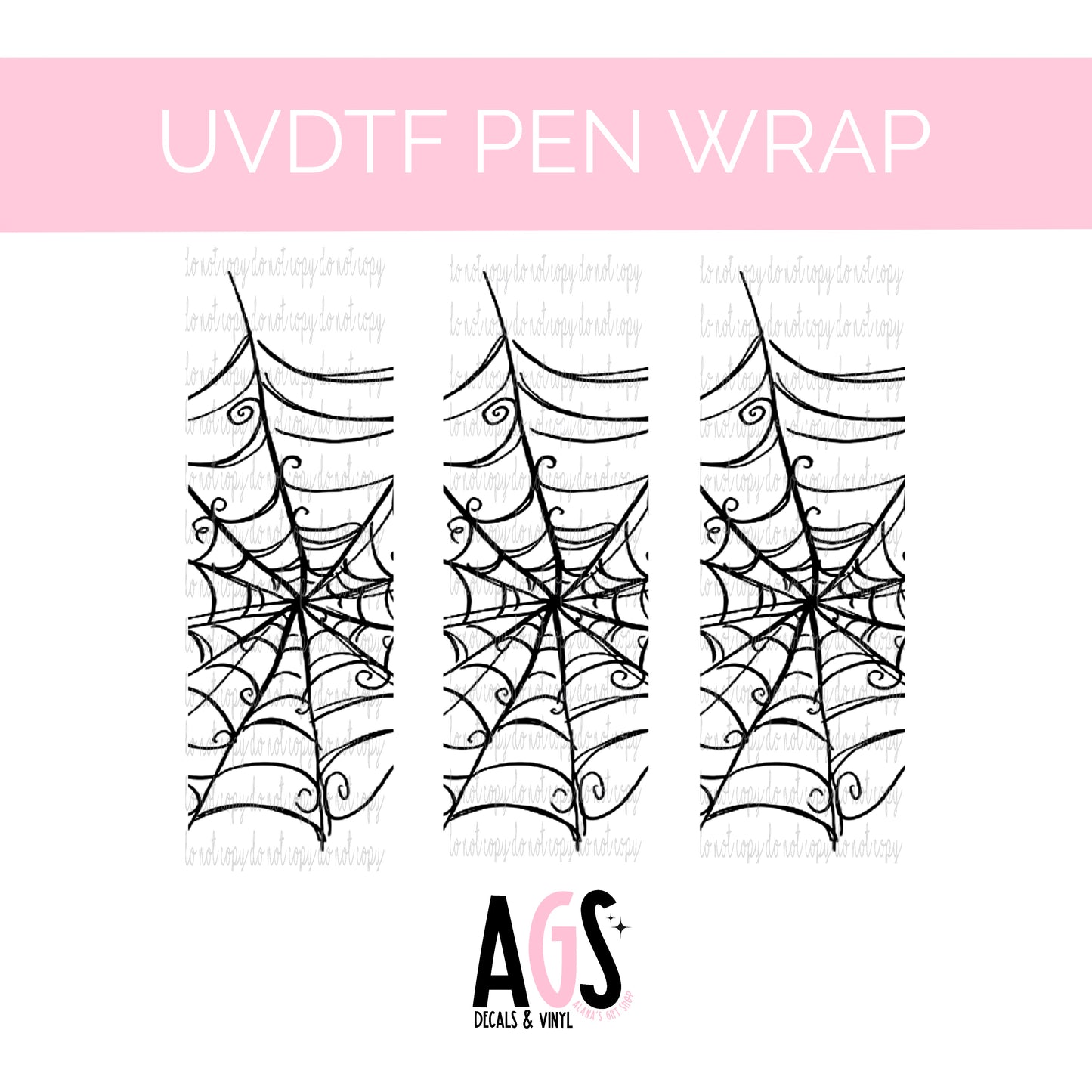 PEN WRAP 037 - Black Fancy Web