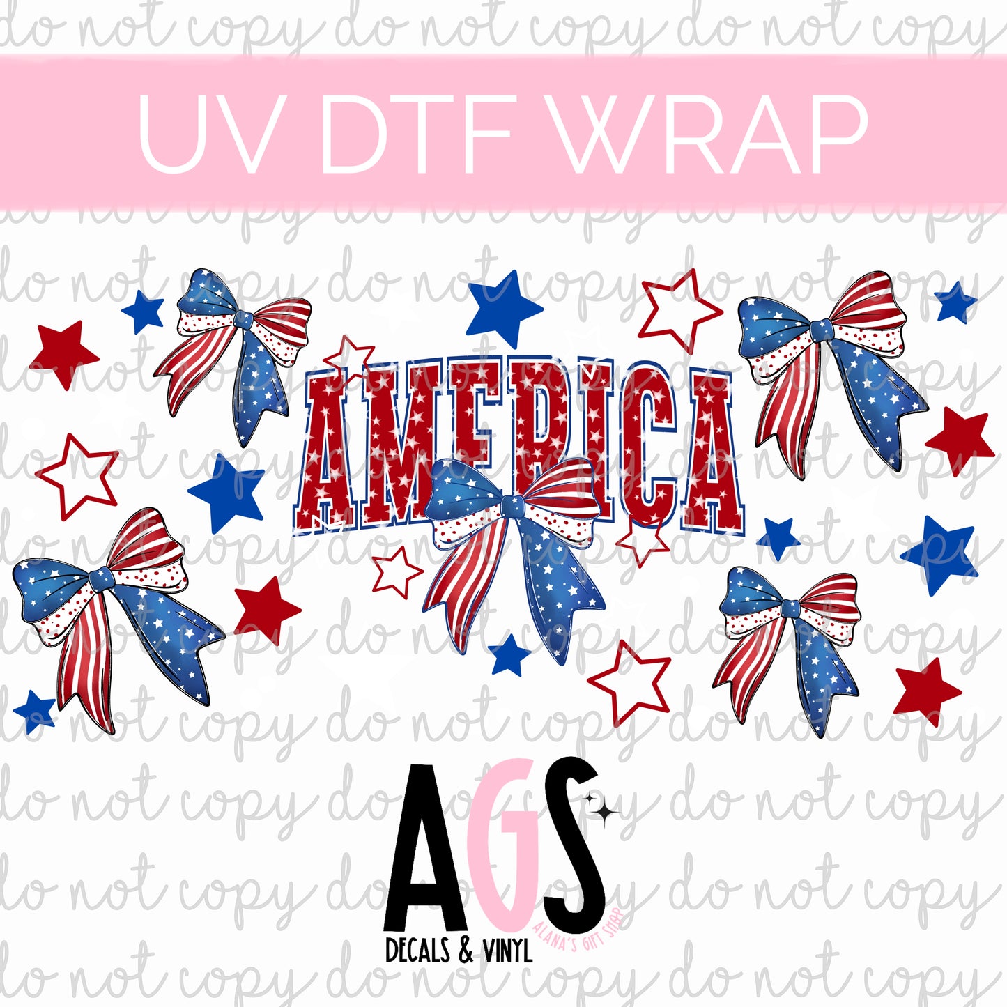 UV DTF WRAP 127 America Bows