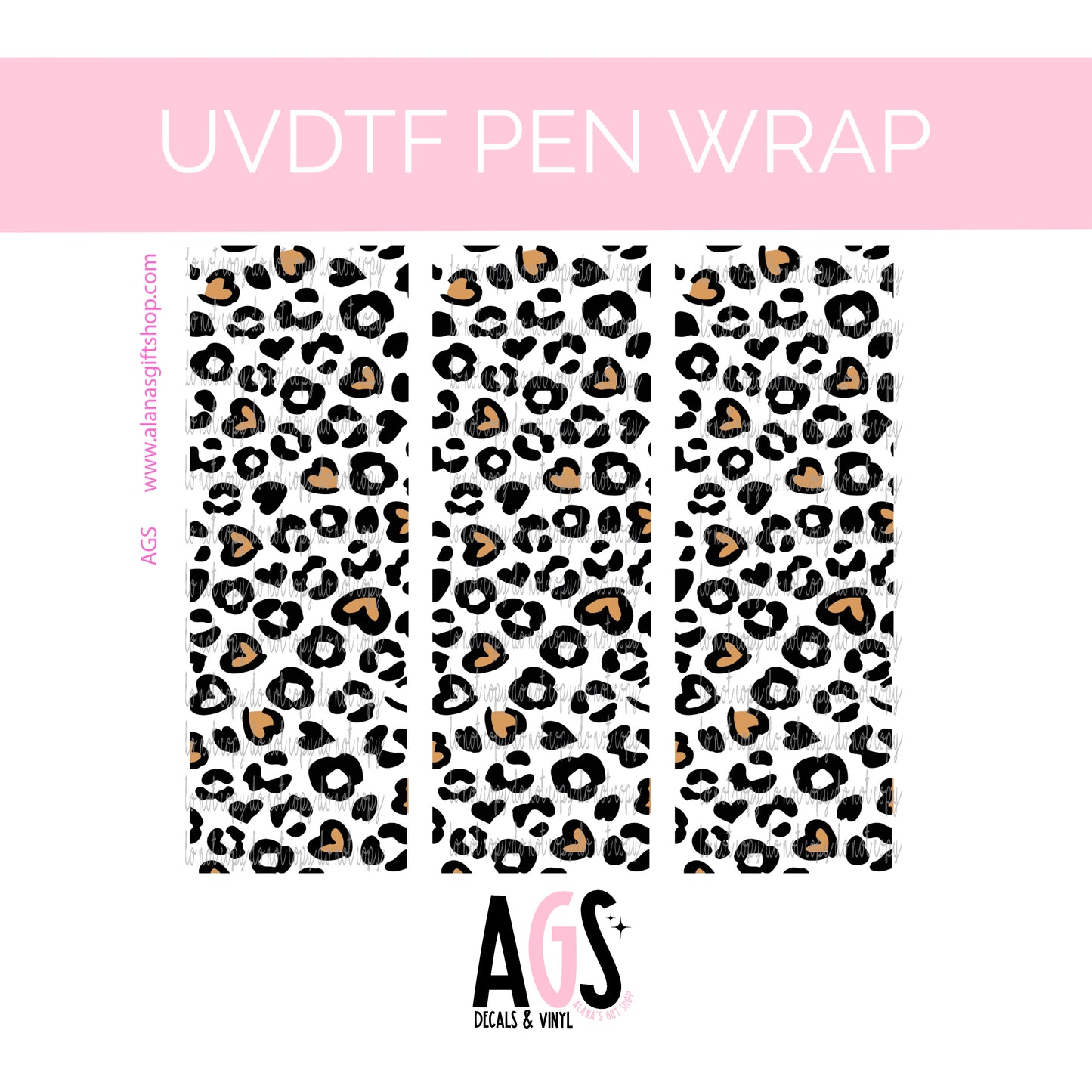 PEN WRAP 029 - Classic Leopard Hearts