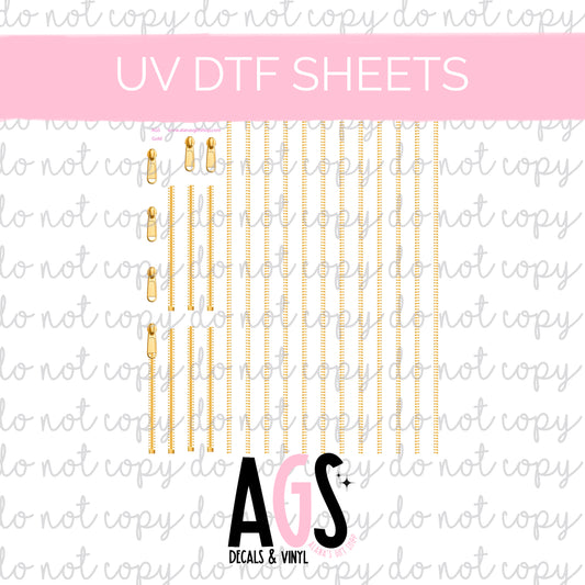 UV DTF SHEET 038 Zipper Element Gold