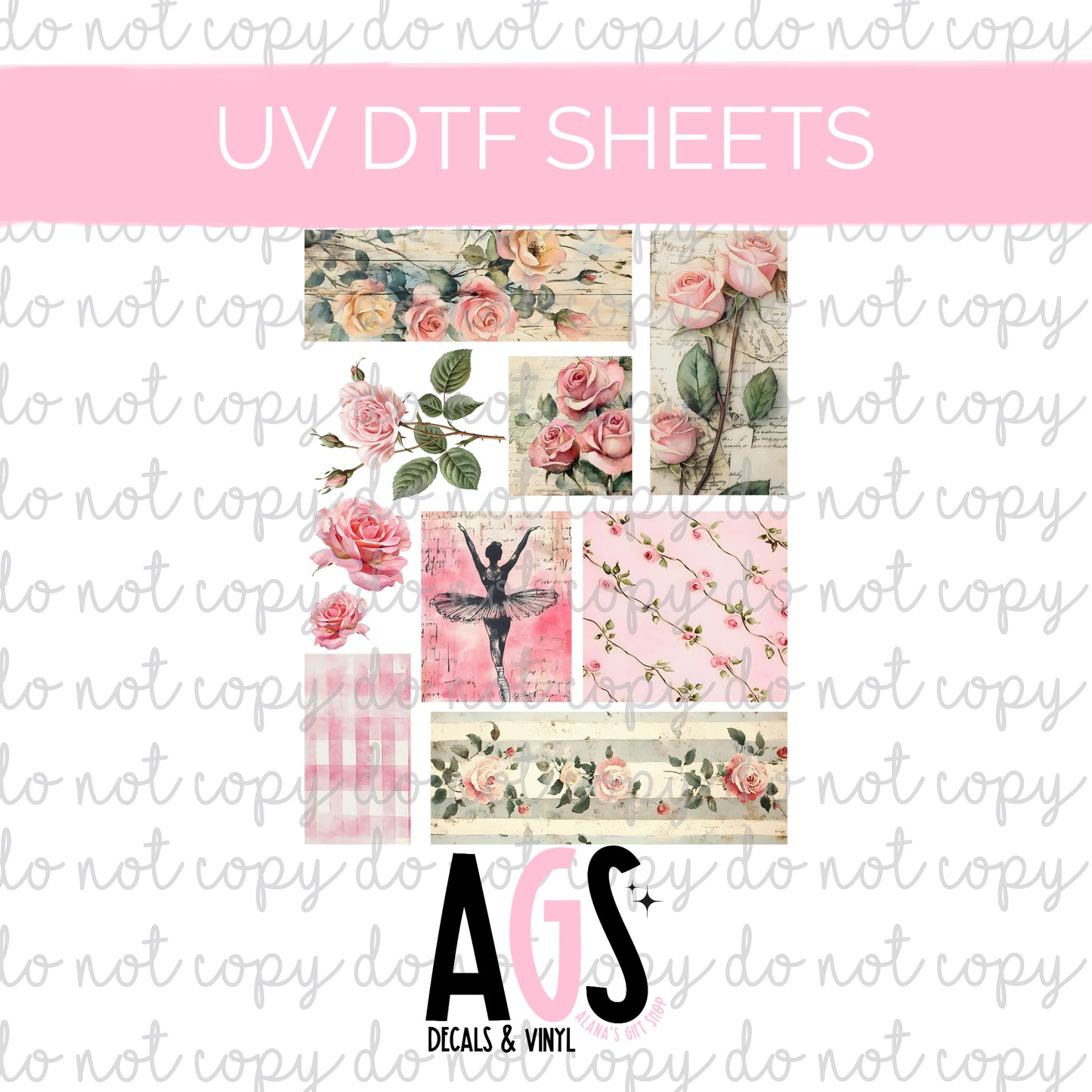 UV DTF SHEET 026 Delicate Florals