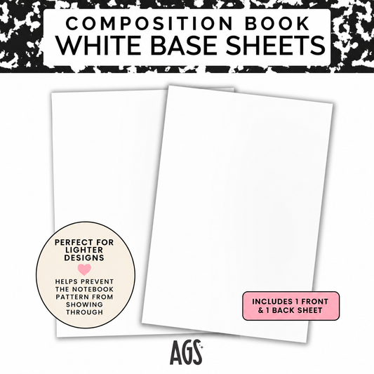 White Underlay Sheet for Composition Notebooks