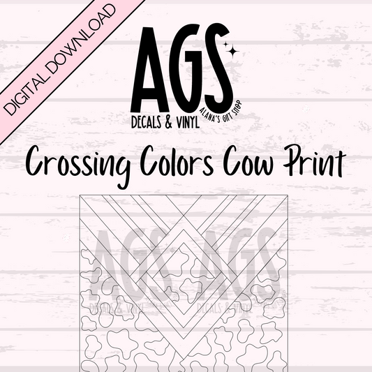 Crossing Colors Cow Print - Tumbler Template -Digital Download