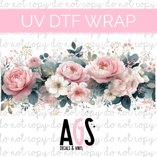 UV DTF WRAP 088 Soft Pink Flowers