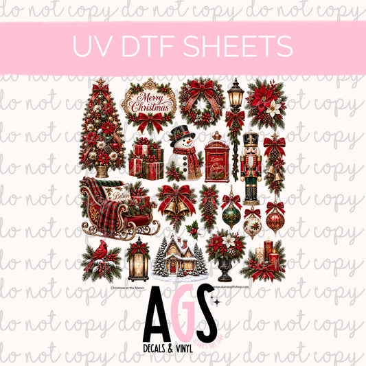 UV DTF SHEET 103 Christmas At The Manor