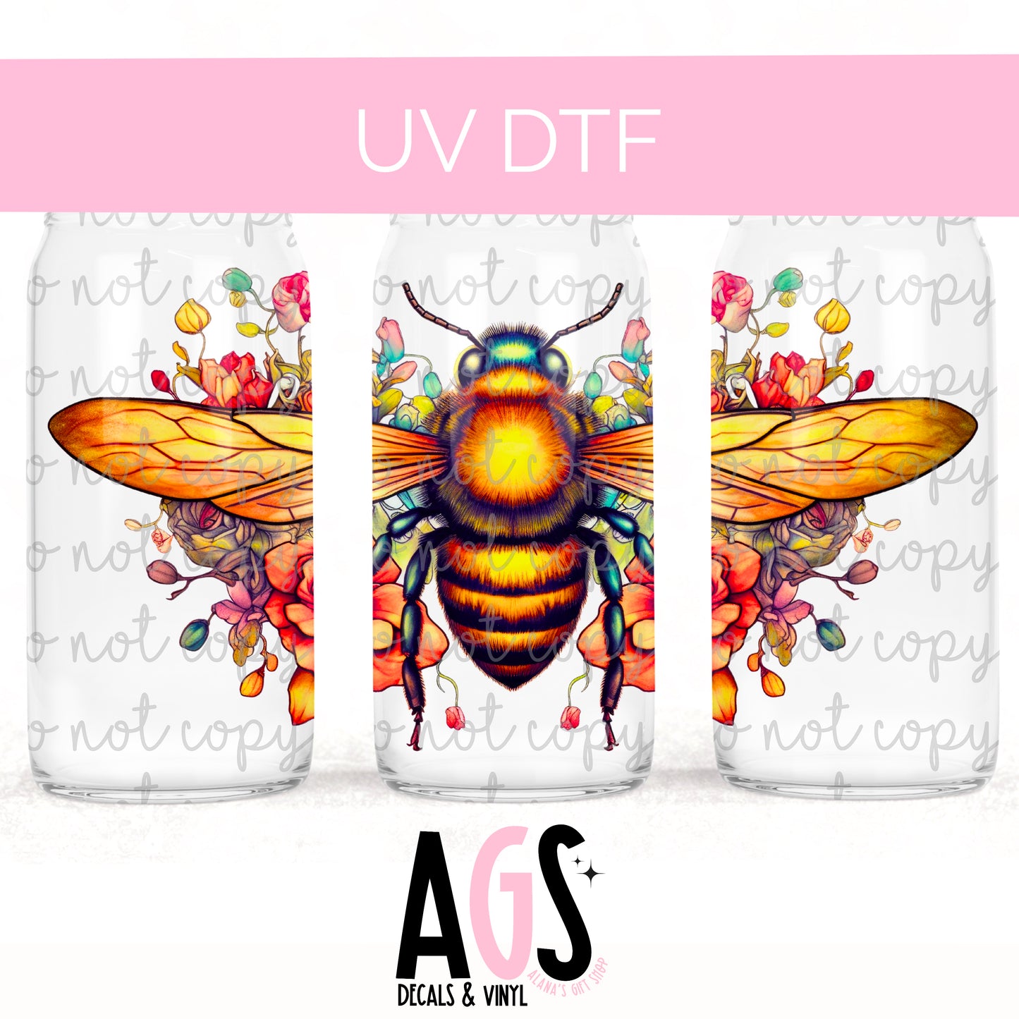 UV DTF WRAP-010 Floral Bee