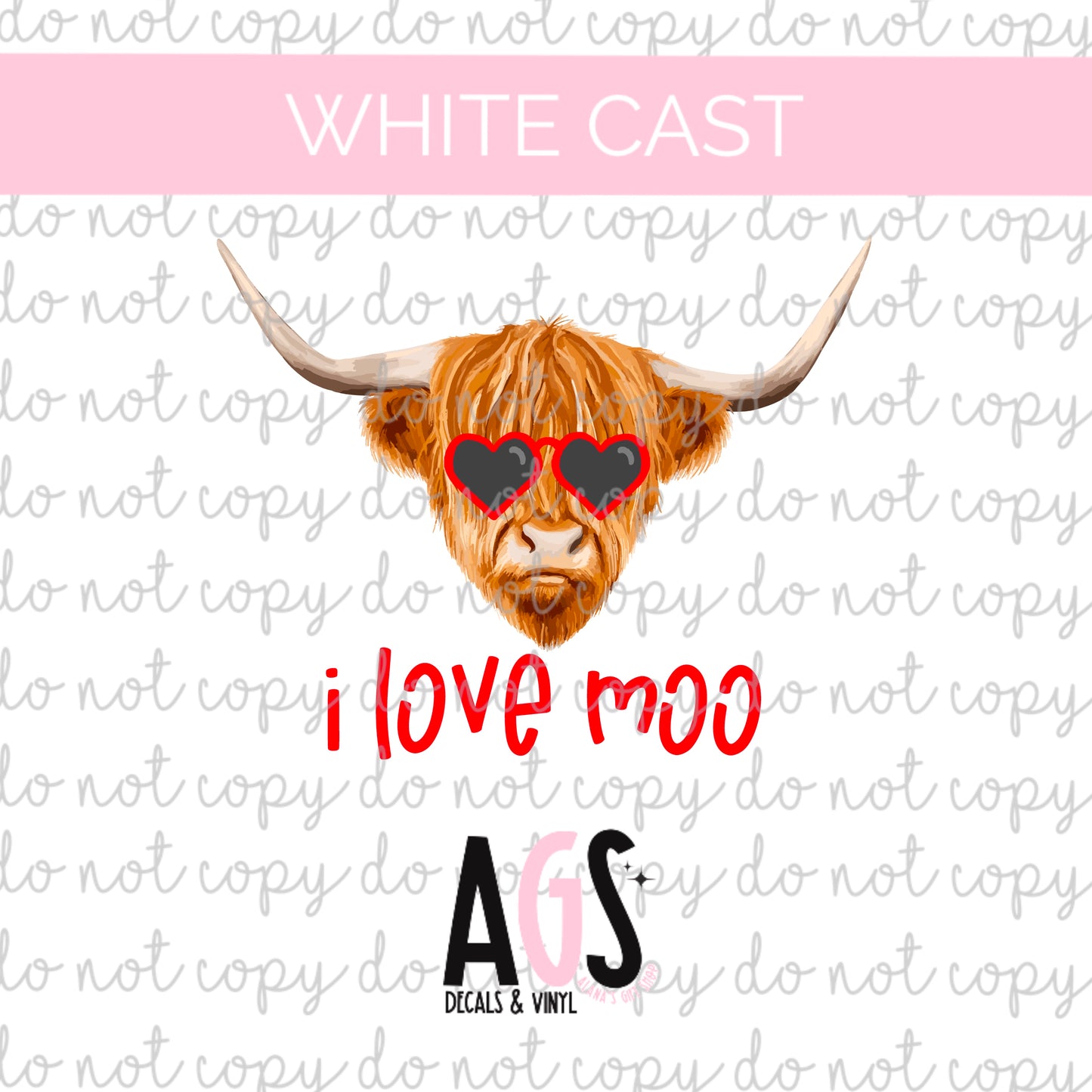 WC-492 Highland Cow I Love Moo
