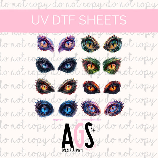 UV DTF SHEET 092 Dragon Eyes