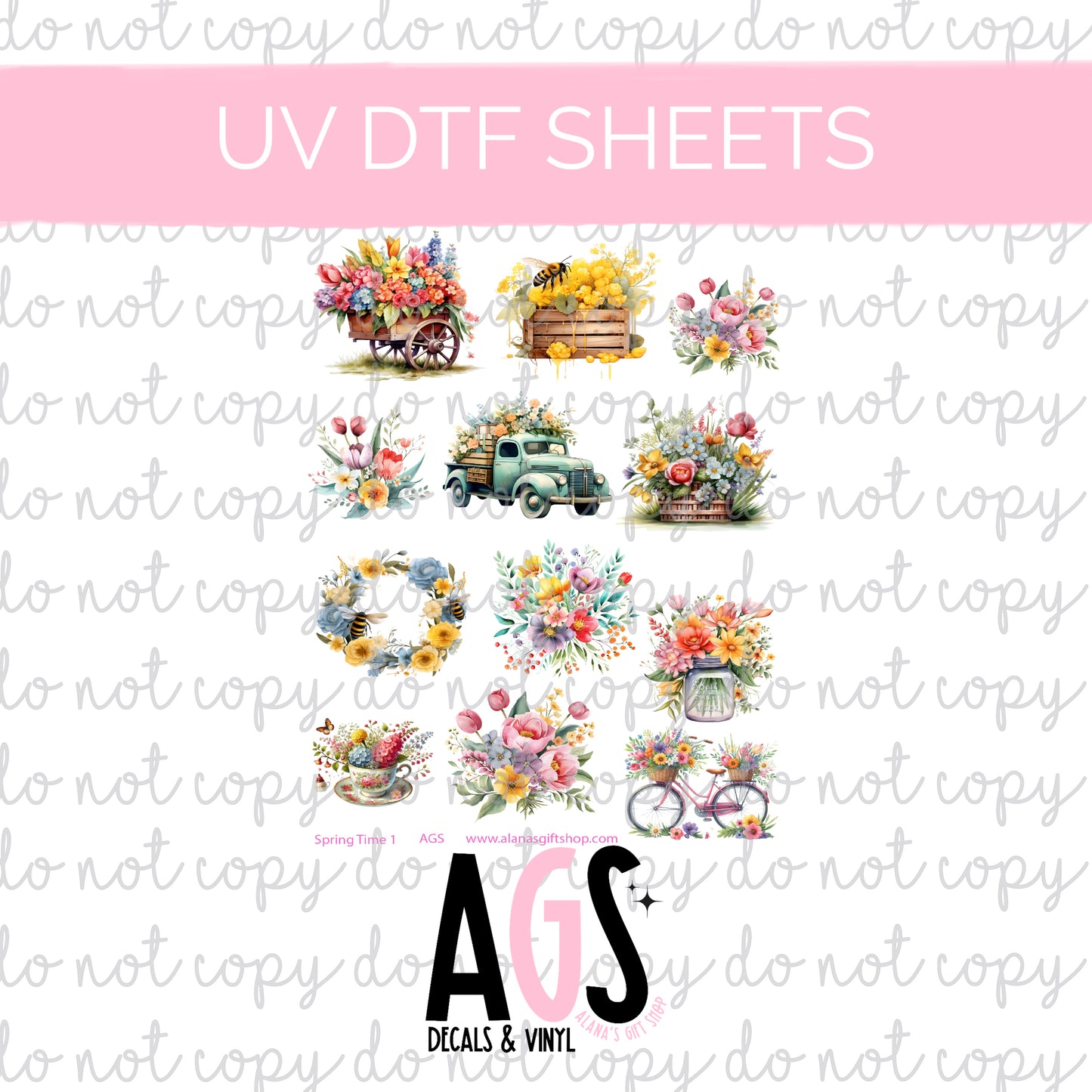 UV DTF SHEET 027 Spring Time Elements