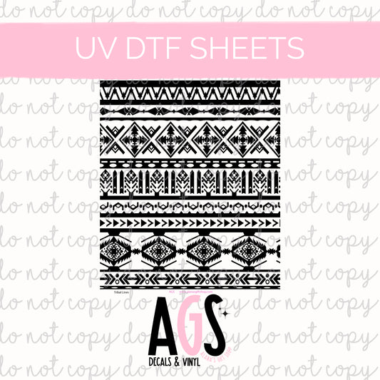 UV DTF SHEET 084 Aztec Lines