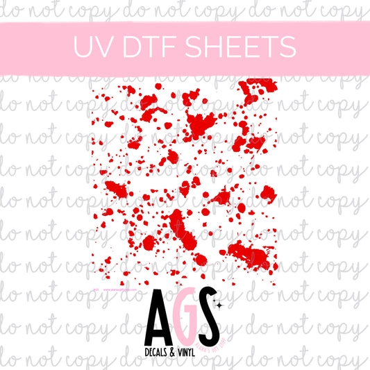 UV DTF SHEET 090 Blood Splatter