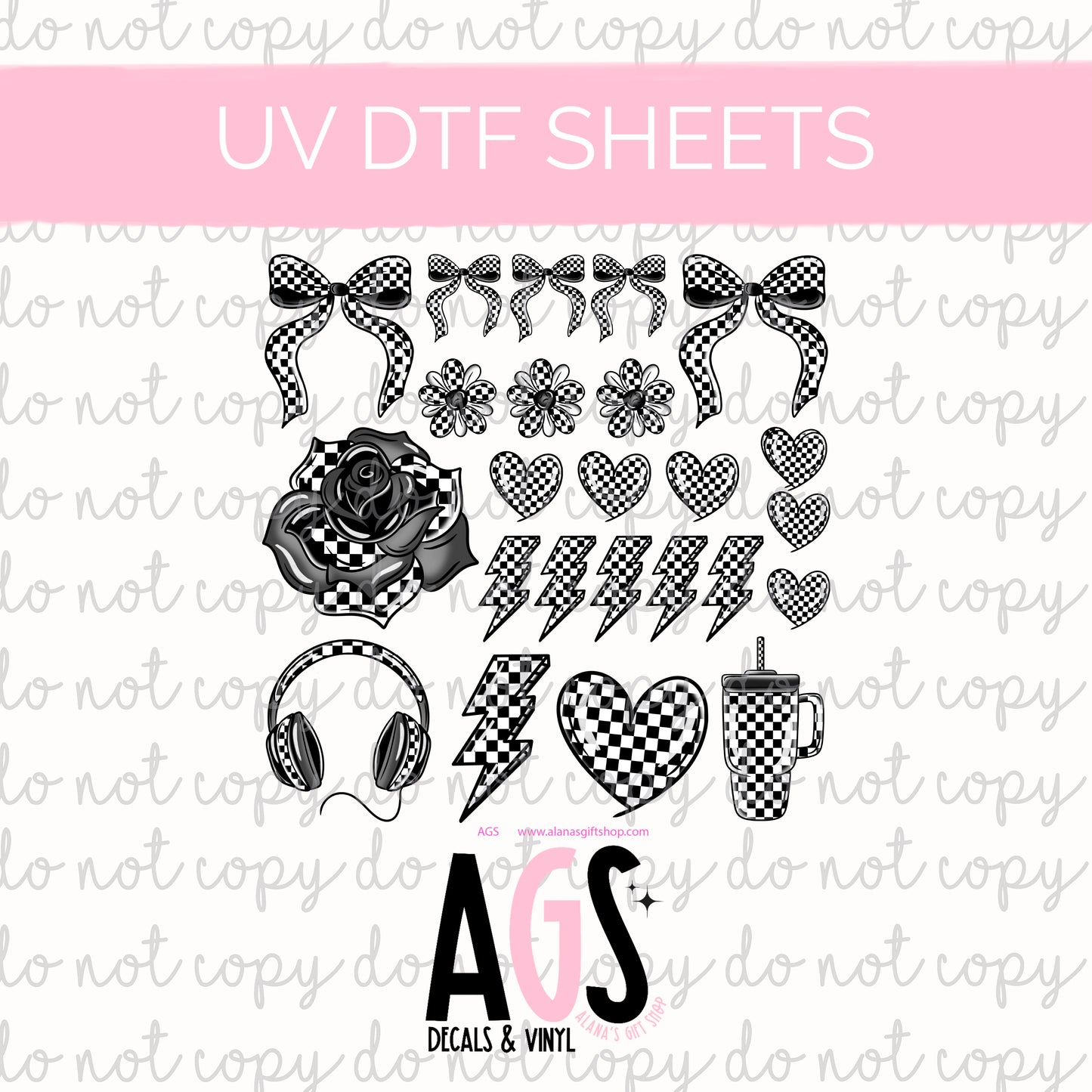 UV DTF SHEET 049 Checkers