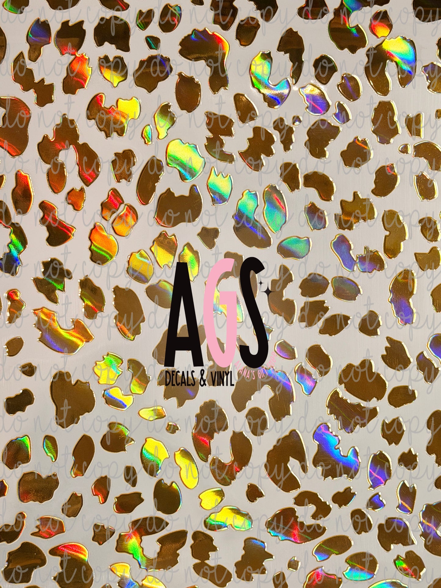 METALLIC UV DTF SHEET 015 Leopard - Gold Prism