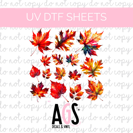 UV DTF SHEET 004 Sized Leaves Color