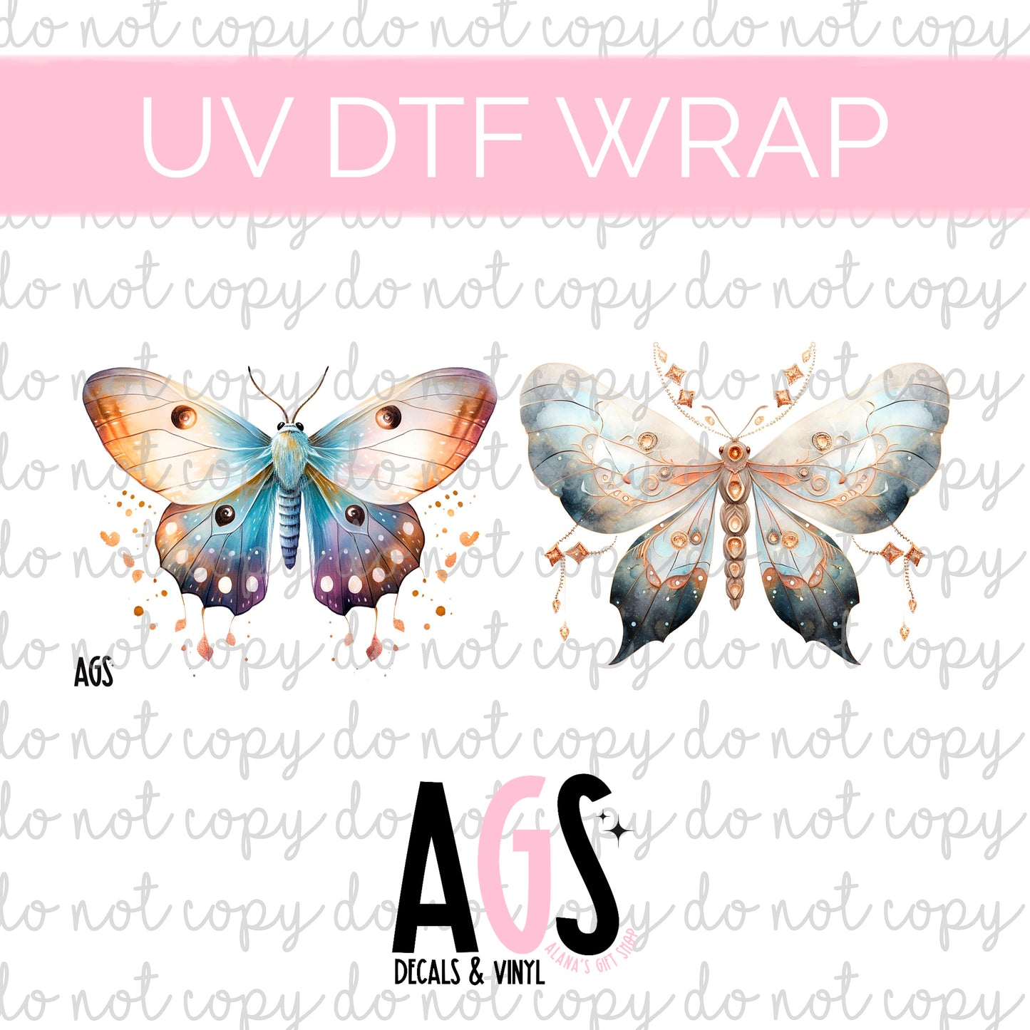 UV DTF WRAP-048 Dreamy Moths 1