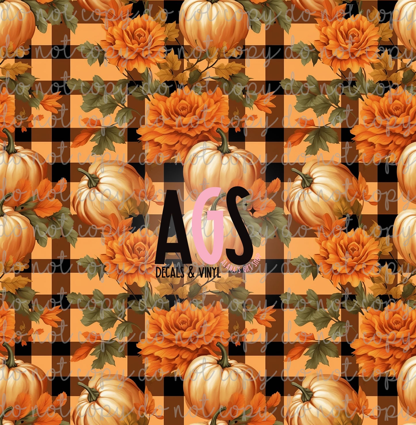 1239 Roses & Pumpkins Plaid - August Box