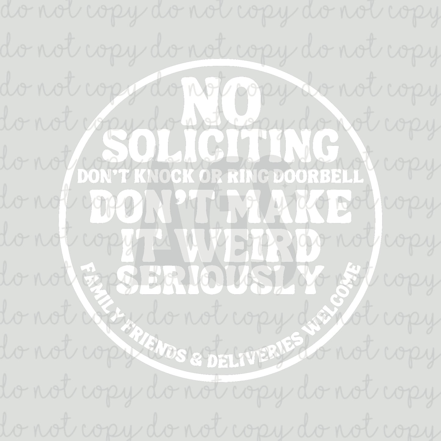 DECAL 188 No Soliciting - 5in Door Decal