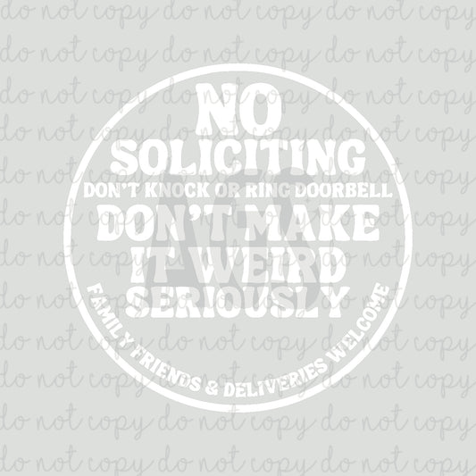 DECAL 188 No Soliciting - 5in Door Decal