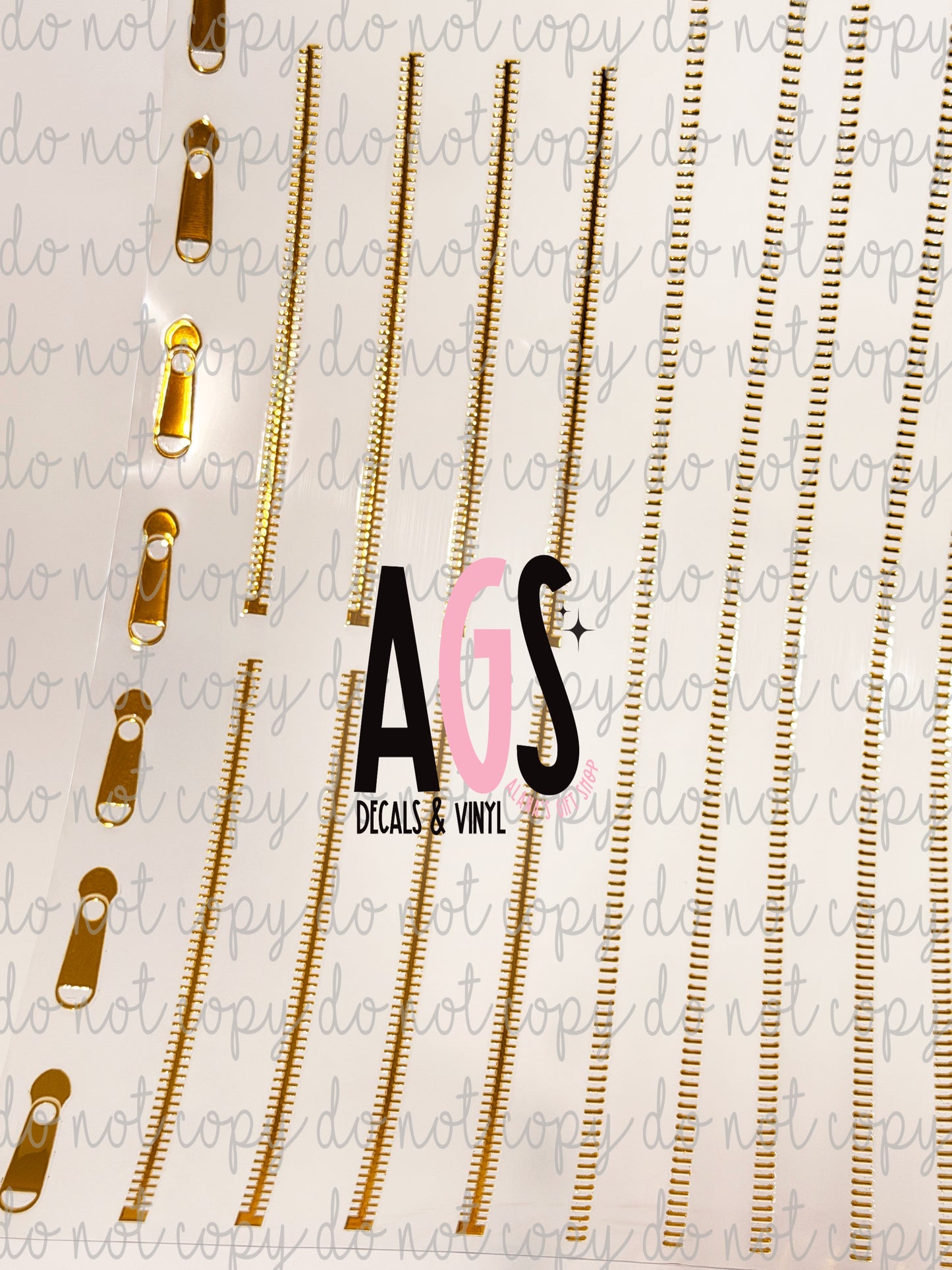 METALLIC UV DTF SHEET 031 Gold Zipper