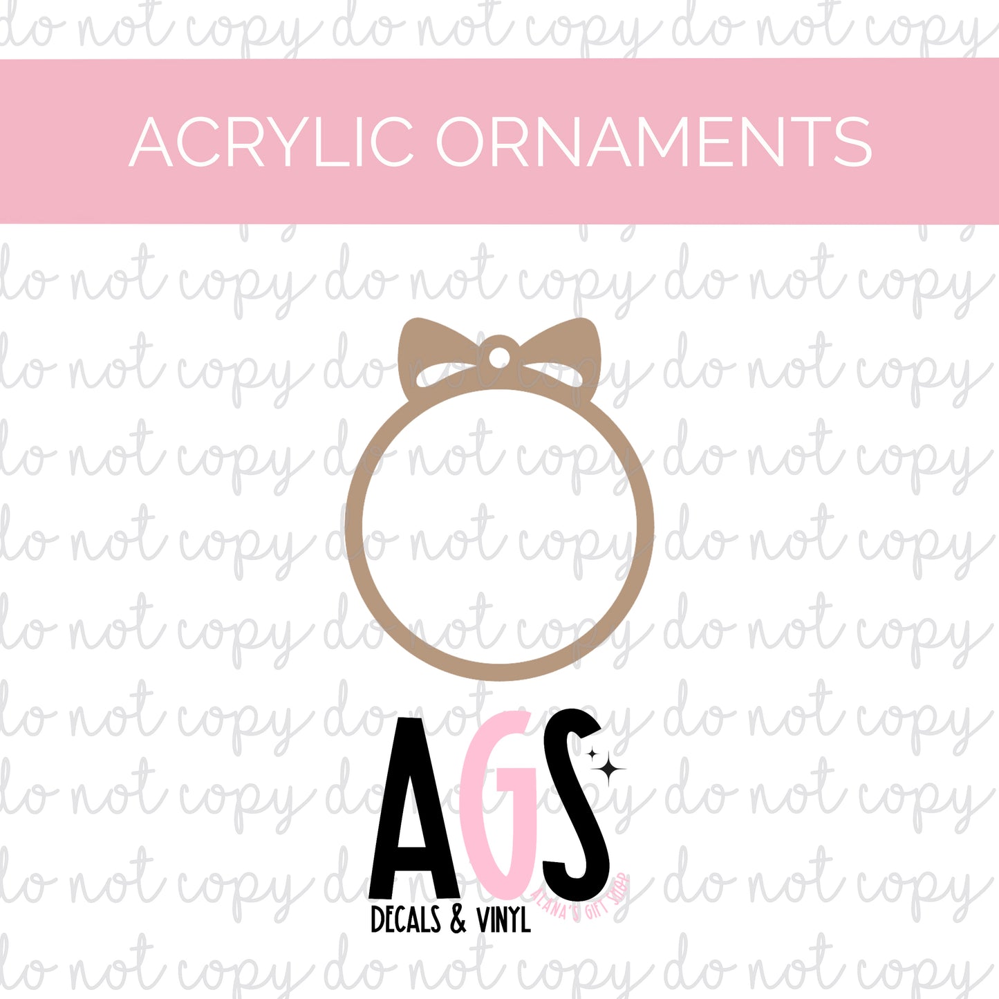 Acrylic Ornament 3 Small Bow